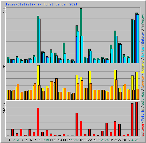 Tages-Statistik im Monat Januar 2021