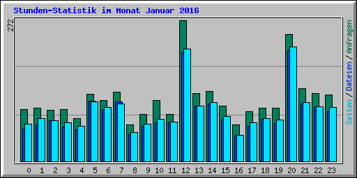 Stunden-Statistik im Monat Januar 2016