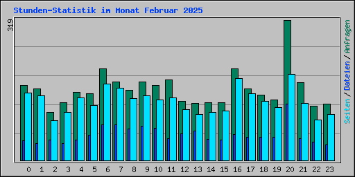 Stunden-Statistik im Monat Februar 2025