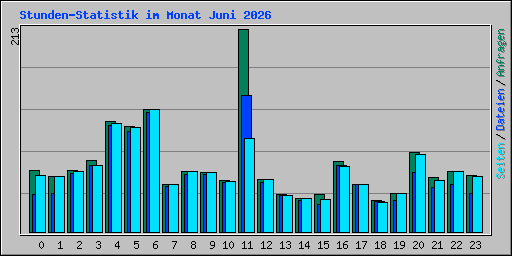 Stunden-Statistik im Monat Juni 2026