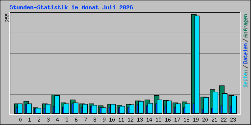Stunden-Statistik im Monat Juli 2026