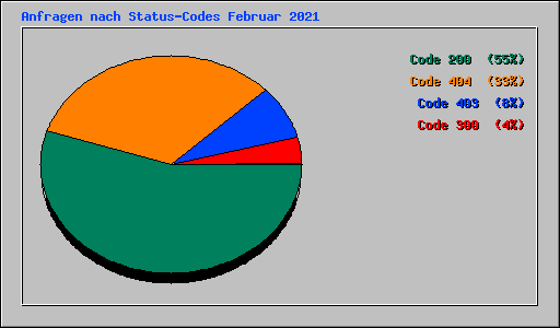 Anfragen nach Status-Codes Februar 2021